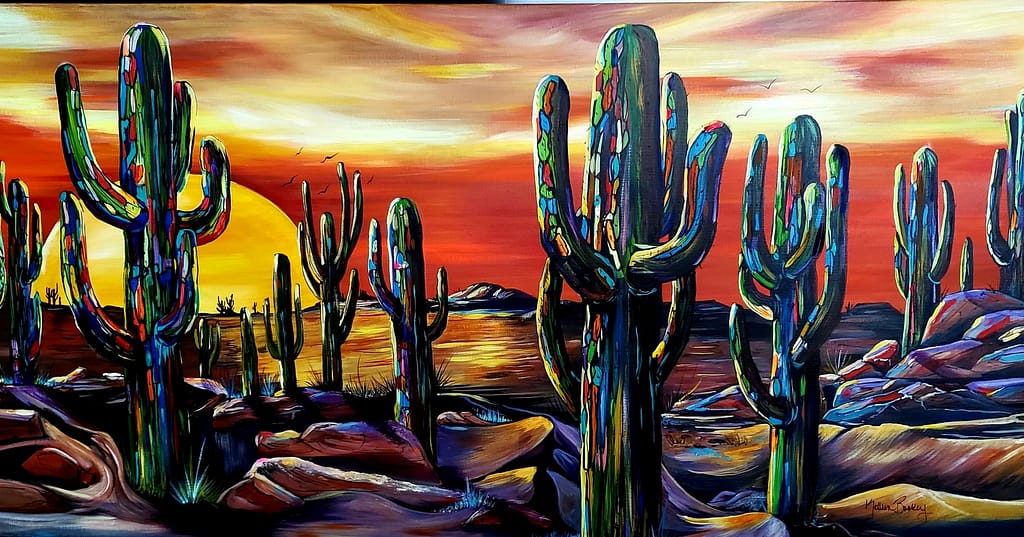 Desert Sunrise in Acrylics